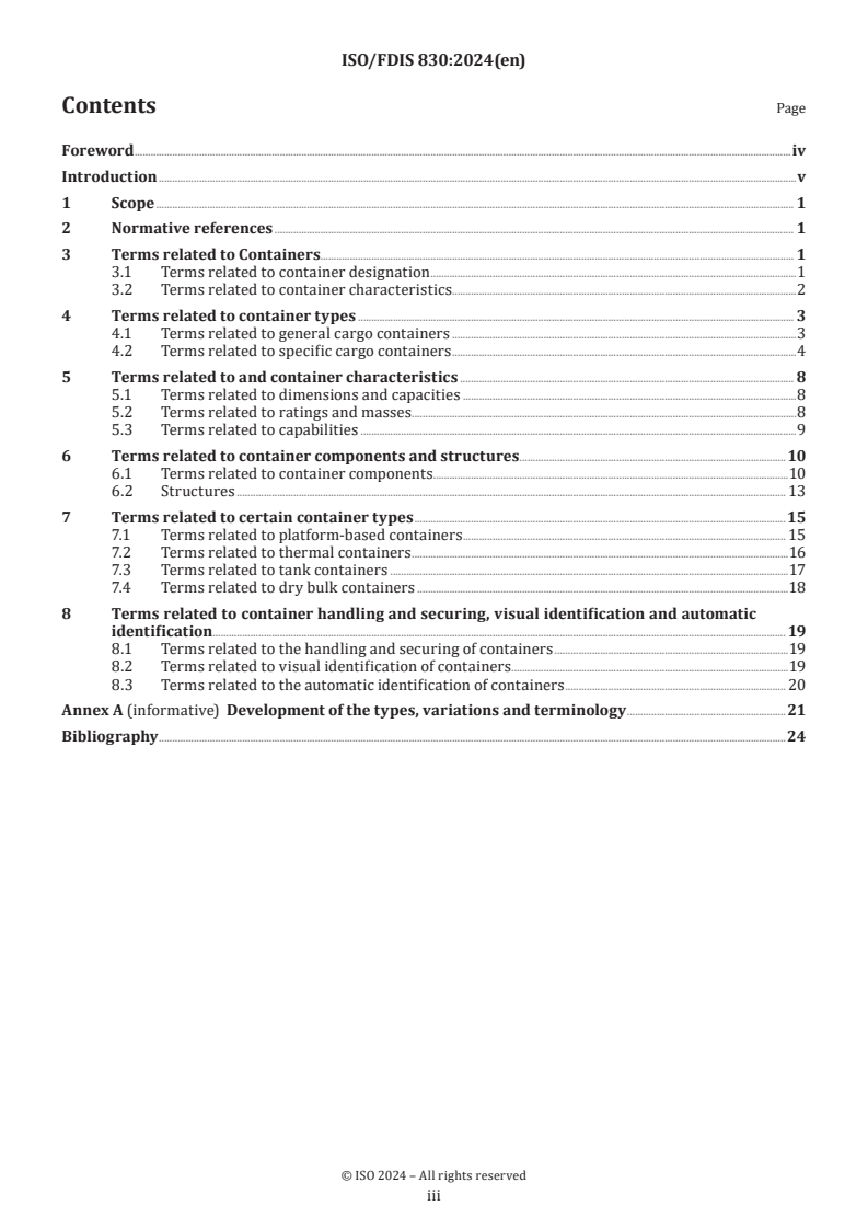 ISO/FDIS 830 - Freight containers — Vocabulary
Released:16. 05. 2024