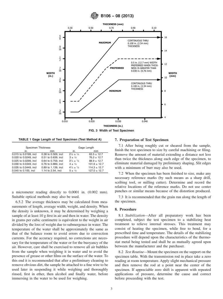 ASTM B106-08(2013) - Standard Test Methods for Flexivity of Thermostat Metals