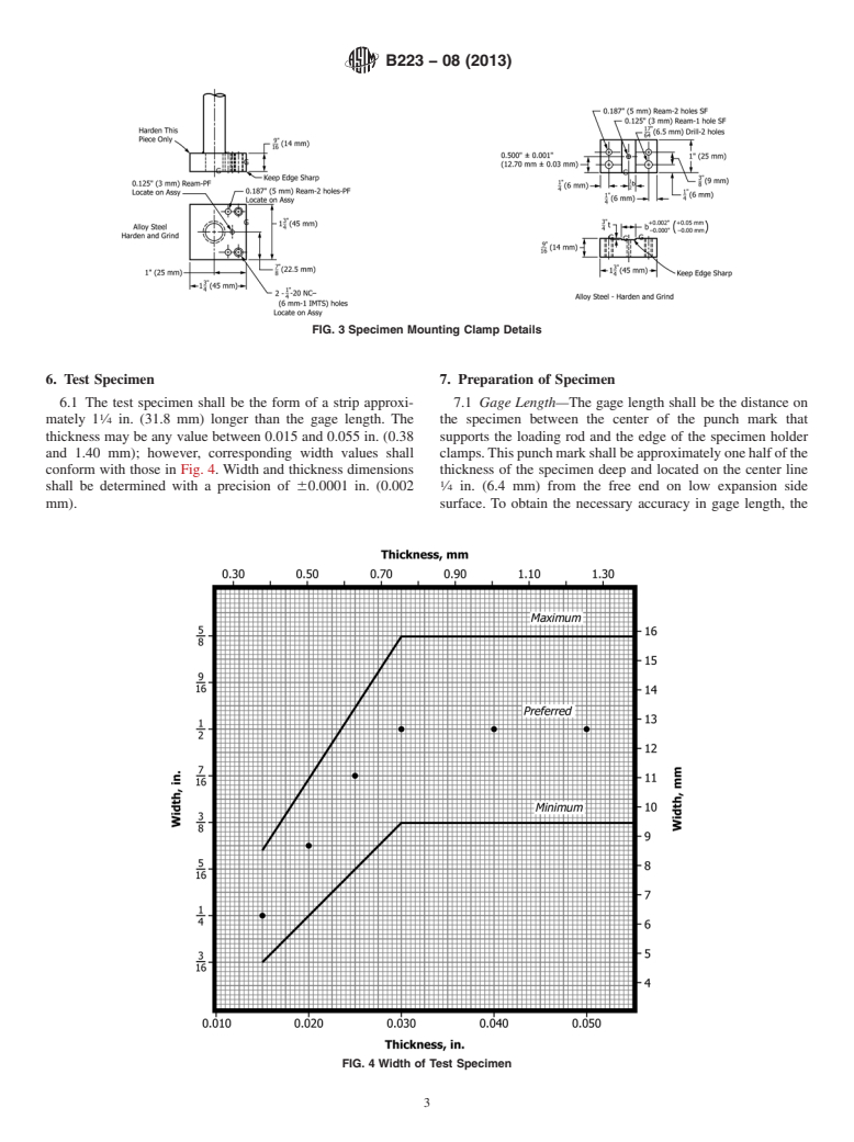 ASTM B223-08(2013) - Standard Test Method for Modulus of Elasticity of Thermostat Metals (Cantilever Beam  Method)