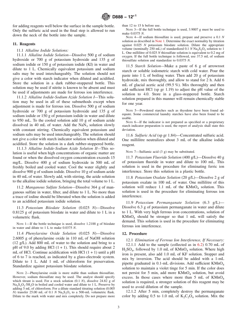 ASTM D888-12e1 - Standard Test Methods for  Dissolved Oxygen in Water