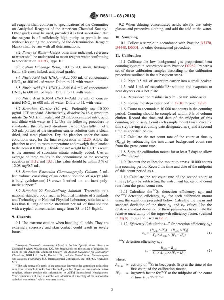 ASTM D5811-08(2013) - Standard Test Method for  Strontium-90 in Water