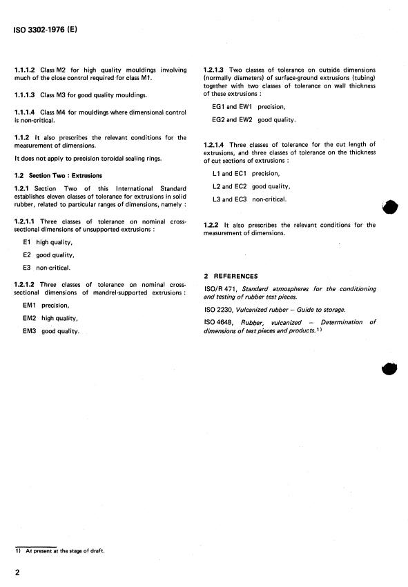 ISO 3302:1976 ISO 3302:1976 - Rubber -- Dimensional tolerances of solid moulded and extruded products - Page 4 preview