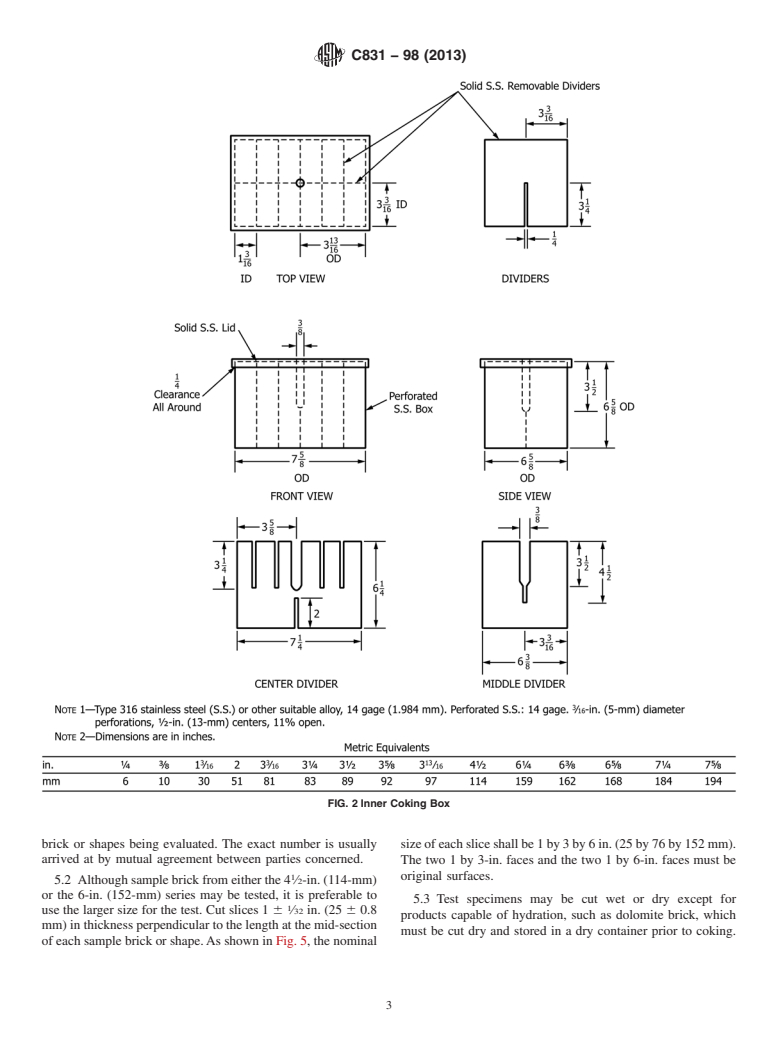 ASTM C831-98(2013) - Standard Test Methods for  Residual Carbon, Apparent Residual Carbon, and Apparent Carbon  Yield in Coked Carbon-Containing Brick and Shapes&#8201;