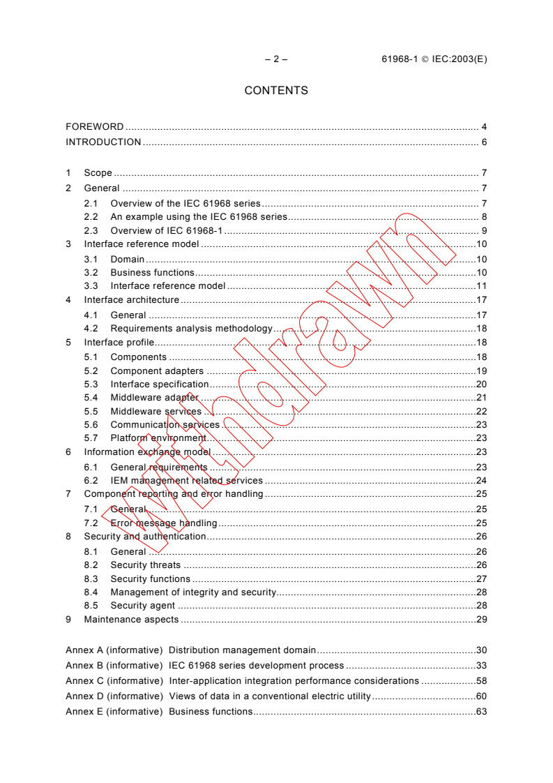 IEC 61968-1:2003 IEC 61968-1:2003 - Application integration at electric utilities - System interfaces for distribution management - Part 1: Interface architecture and general requirements
Released:10/8/2003
Isbn:2831872081 - Page 4 preview
