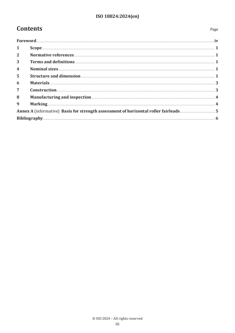 ISO 18824:2024 - Ships and marine technology — Ship's mooring and towing fittings — Horizontal roller fairleads
Released:30. 09. 2024