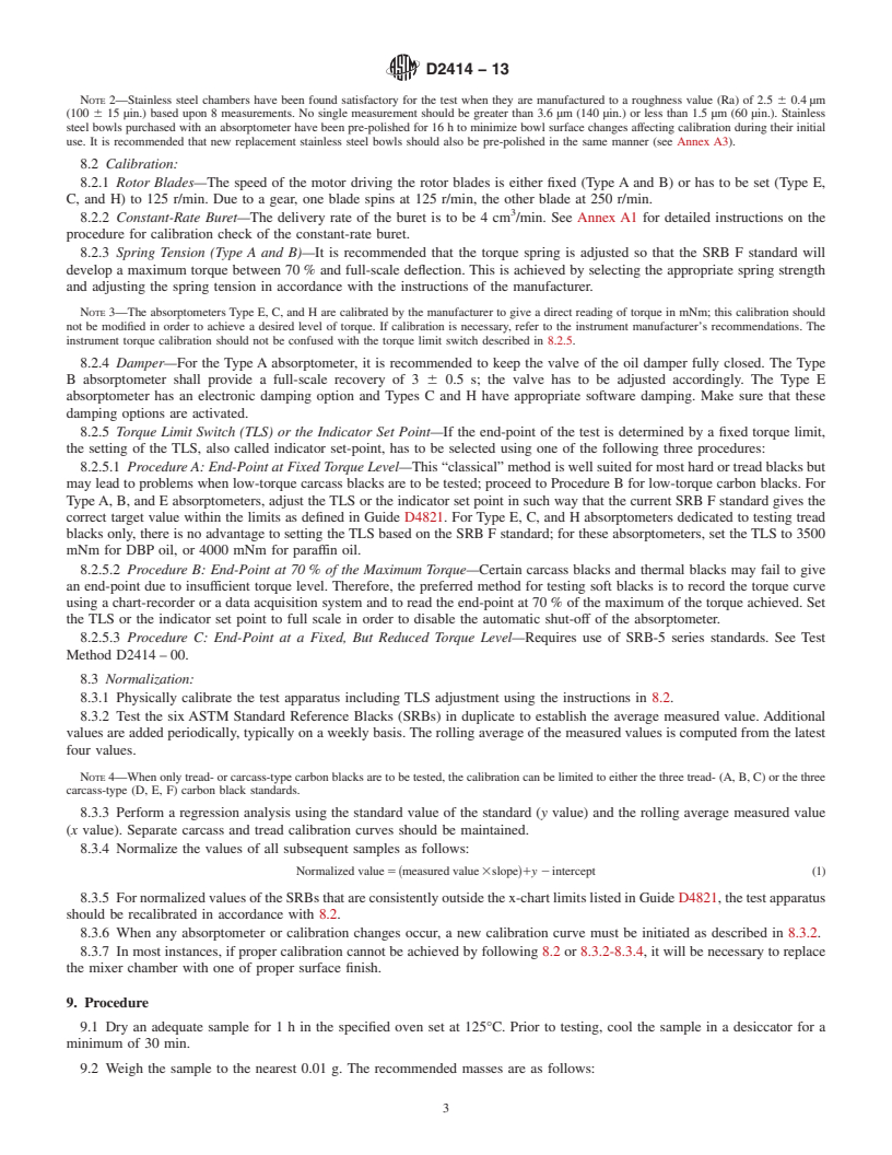 REDLINE ASTM D2414-13 - Standard Test Method for  Carbon Black&mdash;Oil Absorption Number (OAN)