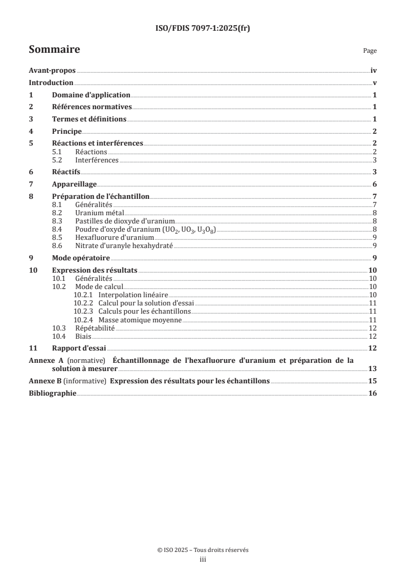 ISO/FDIS 7097-1 - Technologie du combustible nucléaire — Dosage de l'uranium dans des solutions, l'hexafluorure d'uranium et des solides — Partie 1: Méthode titrimétrique par réduction au fer(II) et oxydation au bichromate de potassium
Released:26. 04. 2025