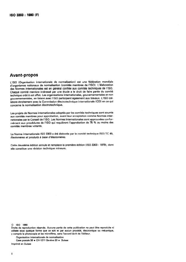 ISO 3303:1990 ISO 3303:1990 - Supports textiles revetus de caoutchouc ou de plastique -- Détermination de la résistance a l'éclatement - Page 2 preview