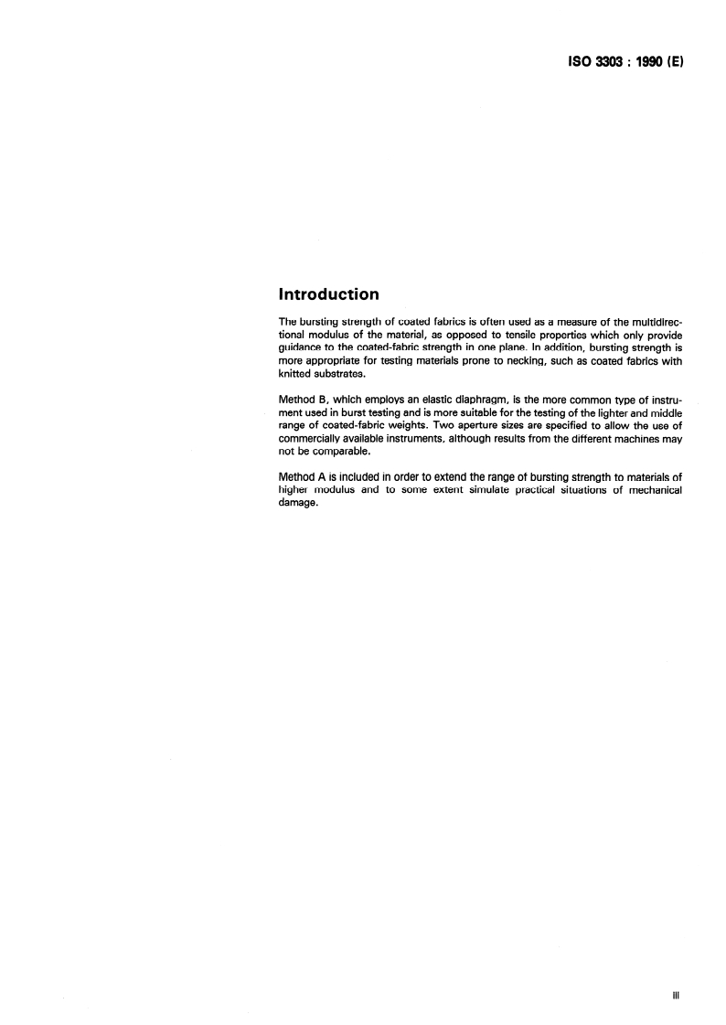 ISO 3303:1990 - Rubber- or plastics-coated fabrics — Determination of bursting strength
Released:3/1/1990