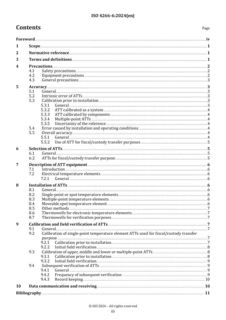 ISO 4266-6:2024 - Petroleum and liquid petroleum products — Measurement of level and temperature in storage tanks by automatic methods — Part 6: Measurement of temperature in pressurized storage tanks (non-refrigerated)
Released:10/28/2024