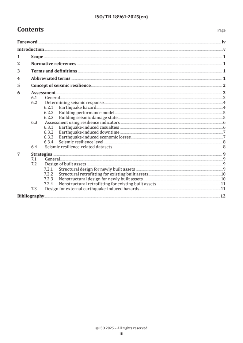 ISO/TR 18961:2025 - Buildings and civil engineering works — Seismic resilience assessment and strategies — Compilation of relevant information
Released:7. 01. 2025