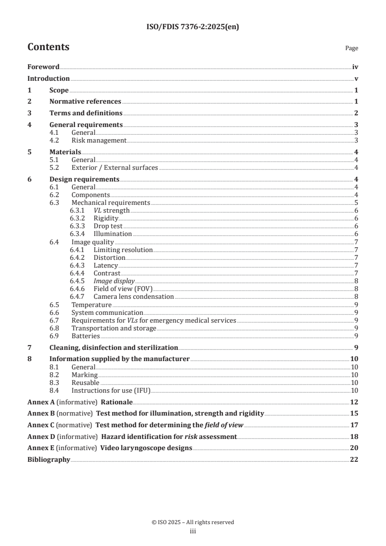 ISO/FDIS 7376-2 - Anaesthetic and respiratory equipment — Part 2: Video laryngoscopes
Released:14. 05. 2025