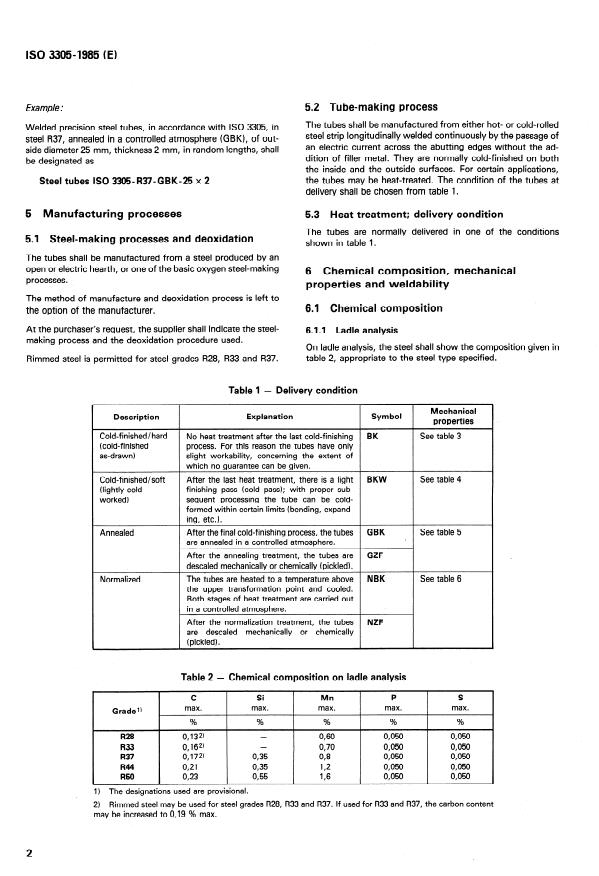 ISO 3305:1985 ISO 3305:1985 - Plain end welded precision steel tubes -- Technical conditions for delivery - Page 4 preview