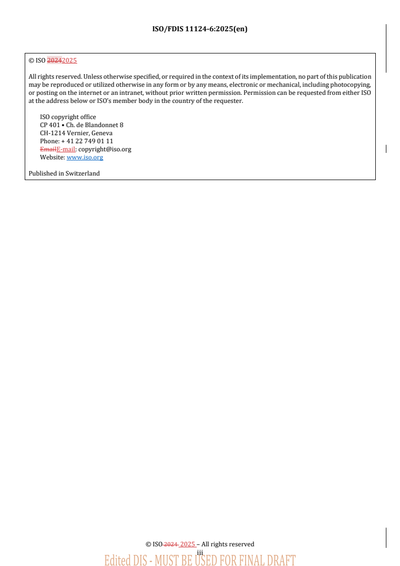 REDLINE ISO/FDIS 11124-6 - Preparation of steel substrates before application of paints and related products — Specifications for metallic blast-cleaning abrasives — Part 6: Stainless steel (shot and irregulars)
Released:9. 04. 2025