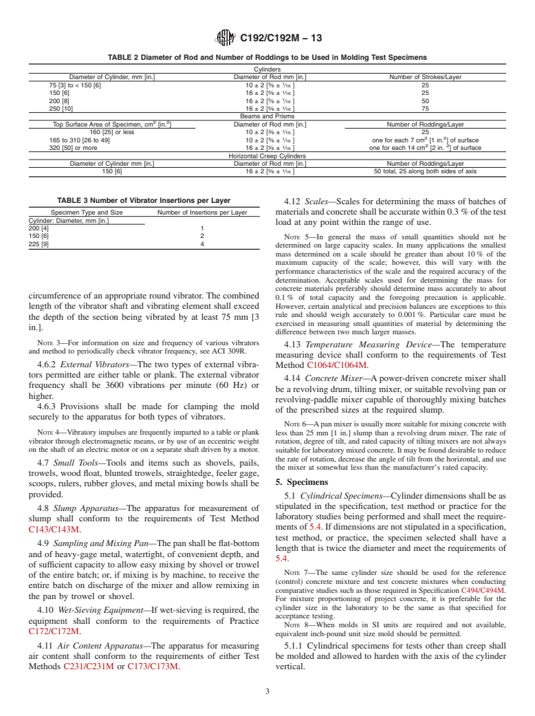 ASTM C192/C192M-13 - Standard Practice for  Making and Curing Concrete Test Specimens in the Laboratory