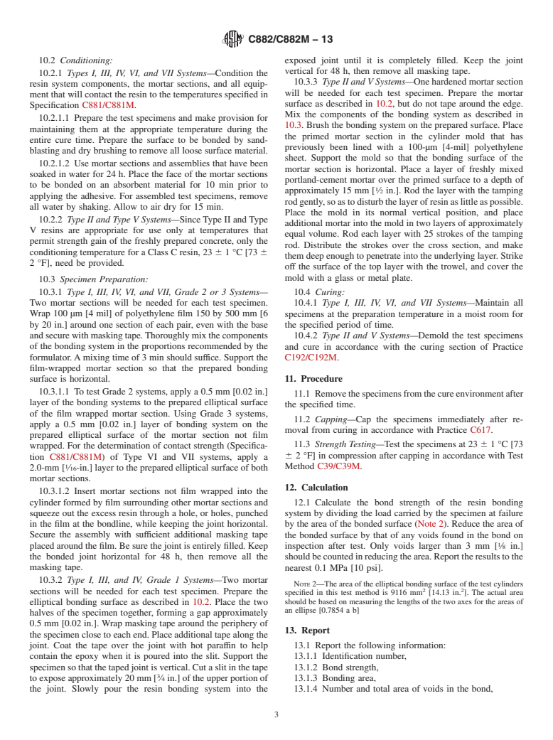 ASTM C882/C882M-13 - Standard Test Method for  Bond Strength of Epoxy-Resin Systems Used With Concrete By  Slant Shear