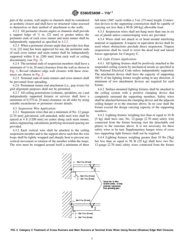 ASTM E580/E580M-11be1 - Standard Practice for  Installation of Ceiling Suspension Systems for Acoustical Tile  and Lay-in Panels in Areas Subject to Earthquake Ground Motions