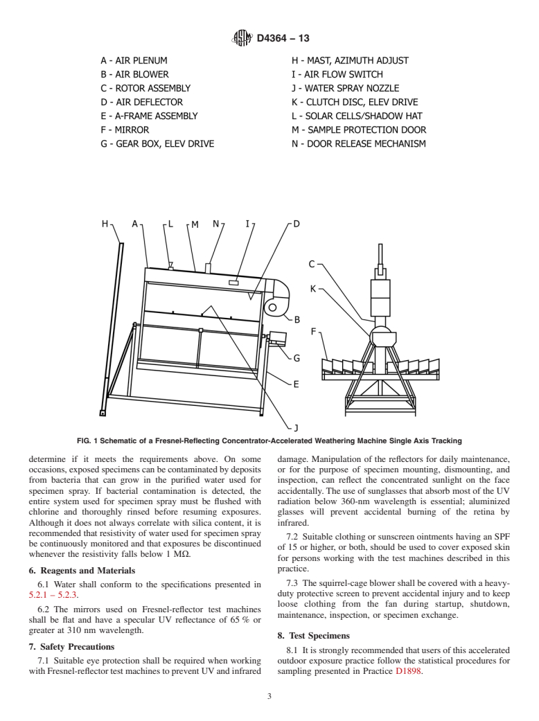 ASTM D4364-13 - Standard Practice for  Performing Outdoor Accelerated Weathering Tests of Plastics  Using Concentrated Sunlight