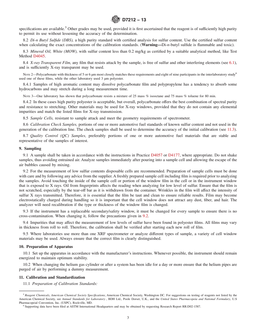 REDLINE ASTM D7212-13 - Standard Test Method for  Low Sulfur in Automotive Fuels by Energy-Dispersive X-ray Fluorescence  Spectrometry Using a Low-Background Proportional Counter