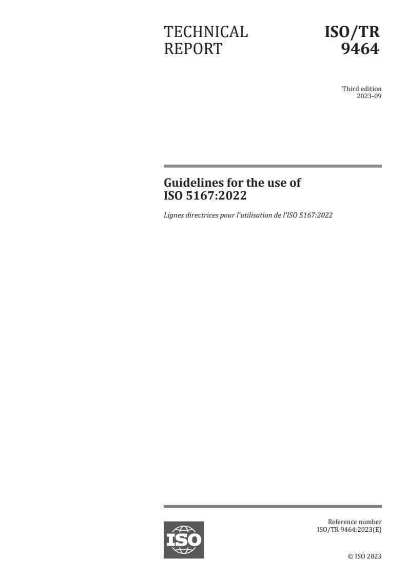 ISO/TR 9464:2023 - Guidelines for the use of ISO 5167:2022
Released:20. 09. 2023