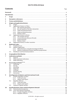ISO/TR 18986:2024 - Traditional Chinese medicine — Report on the global industry and standardization development of Panax ginseng
Released:15. 02. 2024 - Page 3 preview