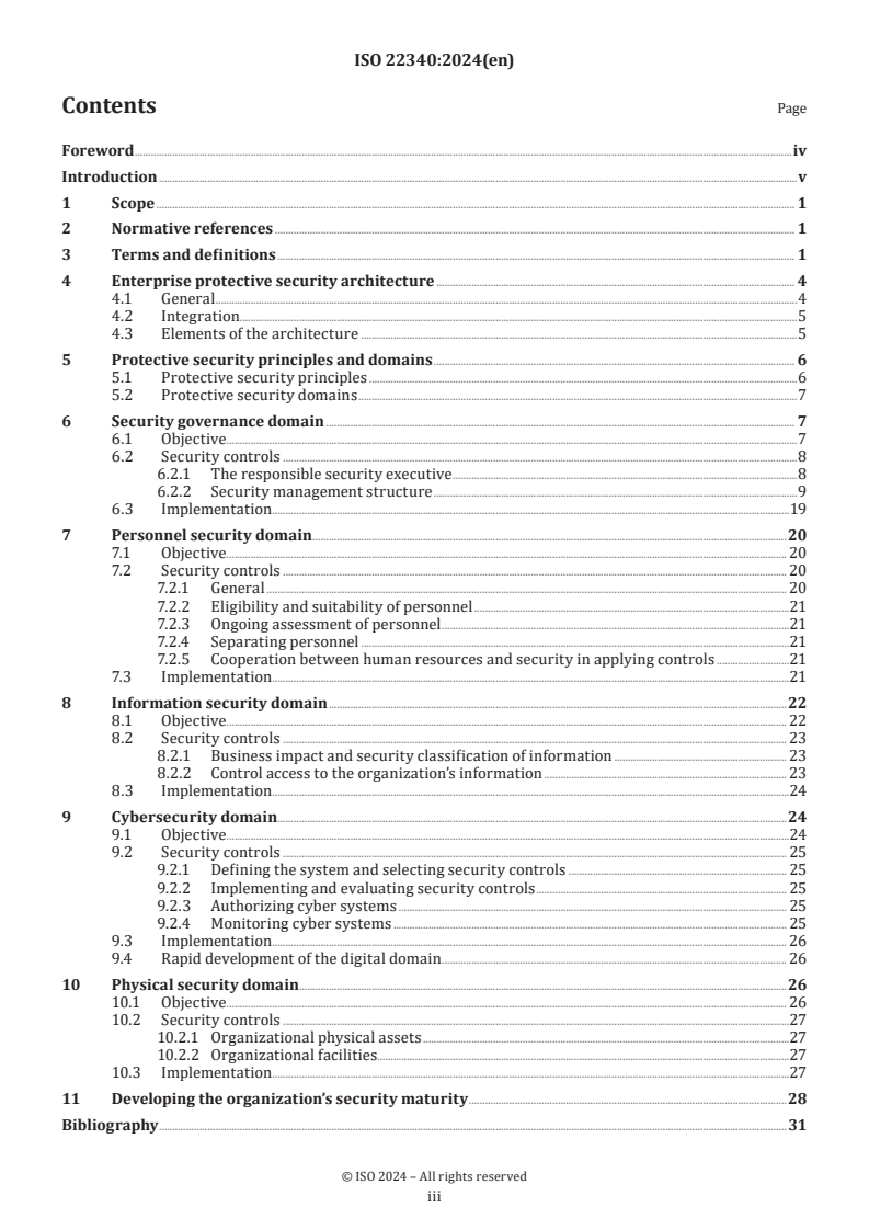 ISO 22340:2024 - Security and resilience — Protective security — Guidelines for an enterprise protective security architecture and framework
Released:11/1/2024