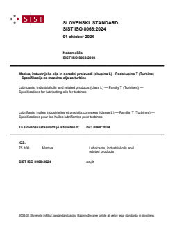 SIST ISO 8068:2024 - Page 1 preview