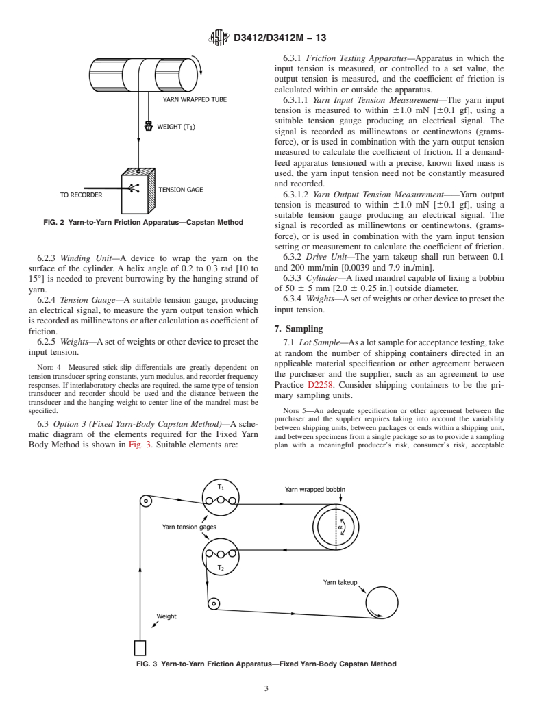 ASTM D3412/D3412M-13 - Standard Test Method for Coefficient of Friction, Yarn to Yarn