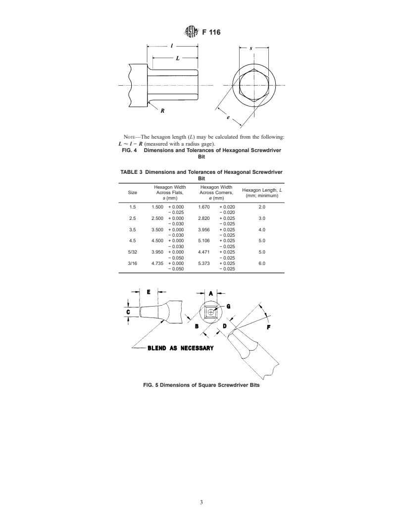 ASTM F116-00 - Standard Specification for Medical Screwdriver Bits