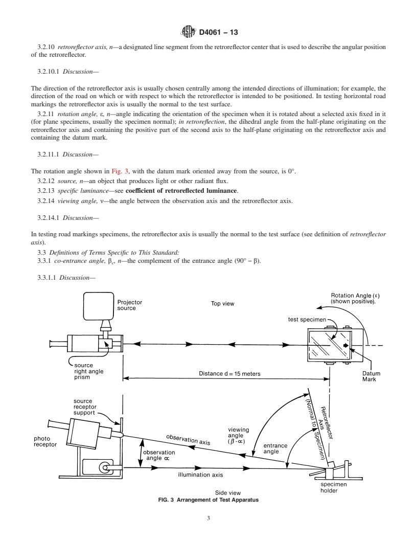 REDLINE ASTM D4061-13 - Standard Test Method for Retroreflectance of Horizontal Coatings