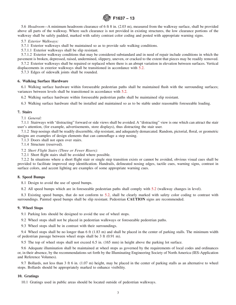 REDLINE ASTM F1637-13 - Standard Practice for  Safe Walking Surfaces