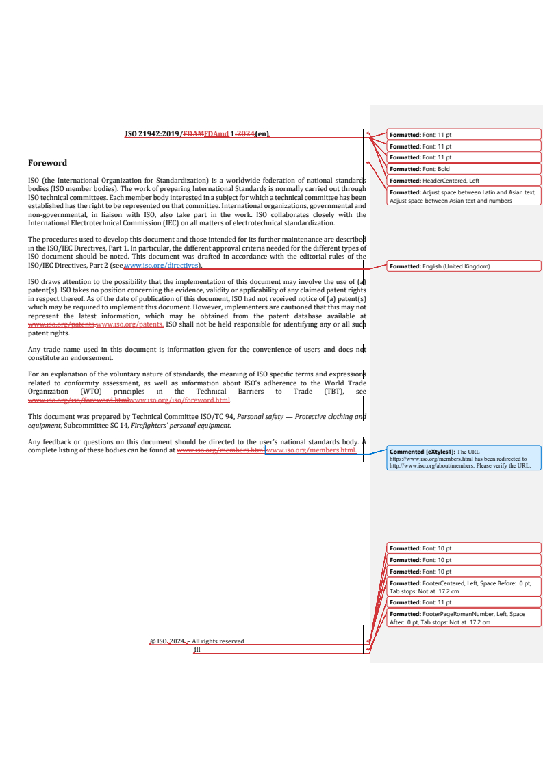 REDLINE ISO 21942:2019/FDAmd 1 - Station uniform for firefighters — Amendment 1
Released:8. 08. 2024