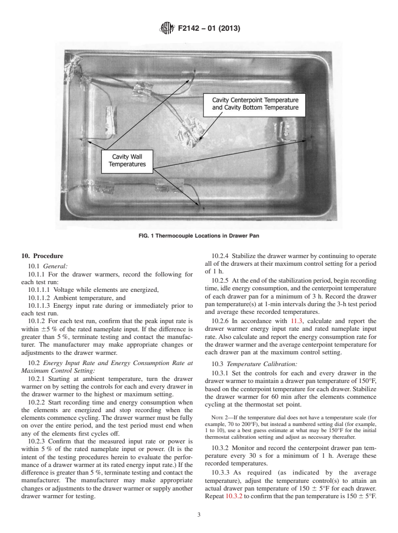 ASTM F2142-01(2013) - Standard Test Method for  Performance of Drawer Warmers