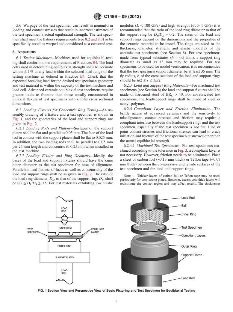 ASTM C1499-09(2013) - Standard Test Method for  Monotonic Equibiaxial Flexural Strength of Advanced Ceramics   at Ambient Temperature