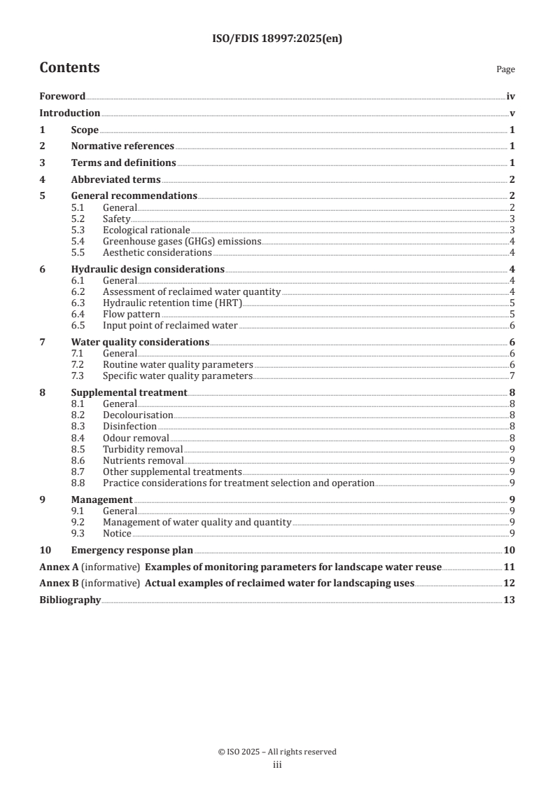 ISO/FDIS 18997 - Water reuse in urban areas — Guidelines for urban reclaimed water for landscaping uses
Released:25. 04. 2025