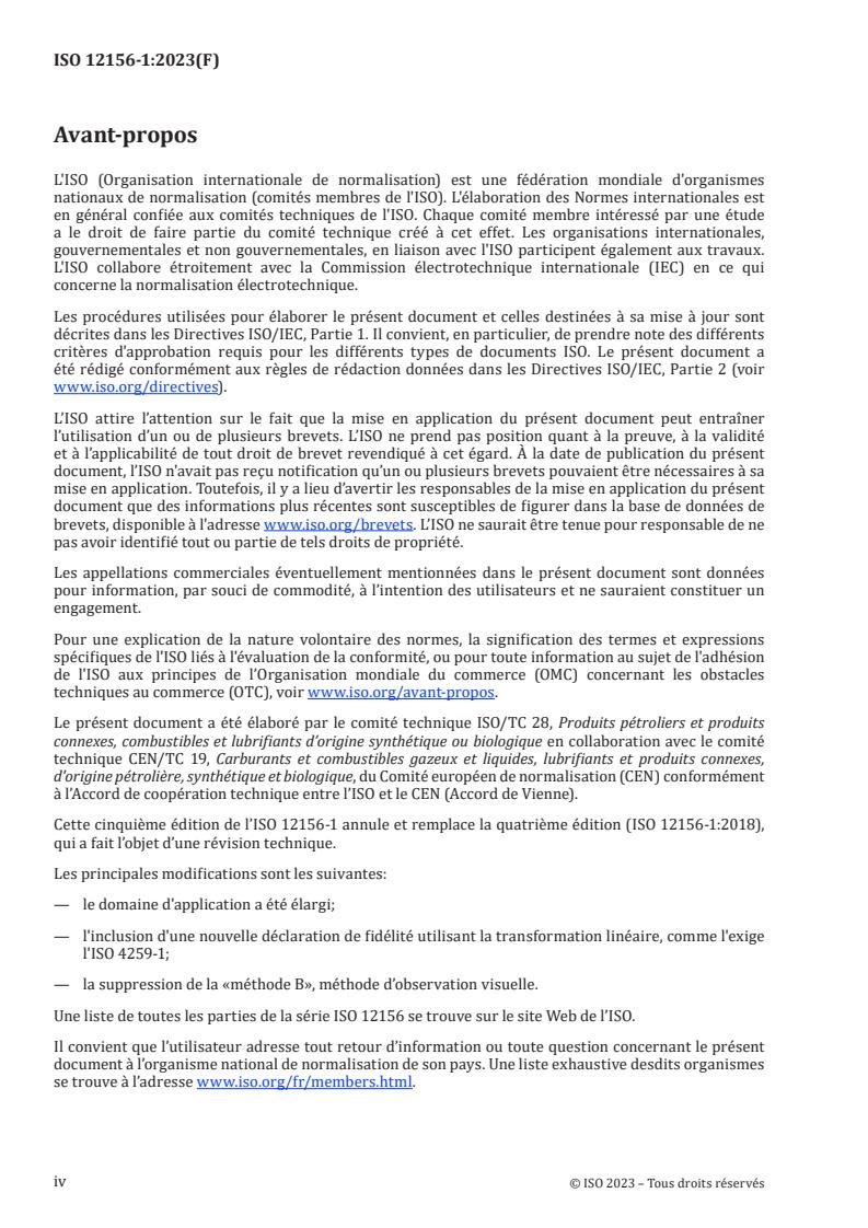 ISO 12156-1:2023 ISO 12156-1:2023 - Carburant diesel — Évaluation du pouvoir lubrifiant au banc alternatif à haute fréquence (HFRR) — Partie 1: Méthode d'essai
Released:18. 09. 2023 - Page 4 preview