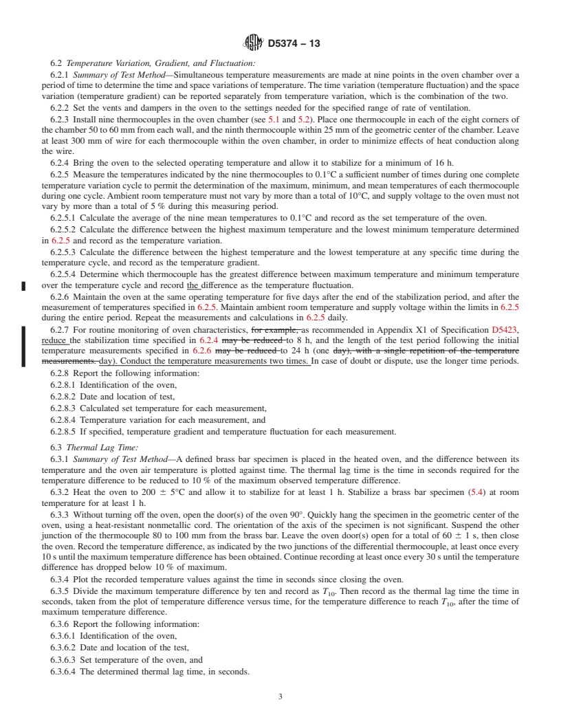 REDLINE ASTM D5374-13 - Standard Test Methods for  Forced-Convection Laboratory Ovens for Evaluation of Electrical   Insulation