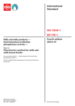 ISO 11816-1:2024 ISO 11816-1:2024 - Milk and milk products — Determination of alkaline phosphatase activity — Part 1: Fluorimetric method for milk and milk-based drinks
Released:12. 01. 2024 - Page 1 preview