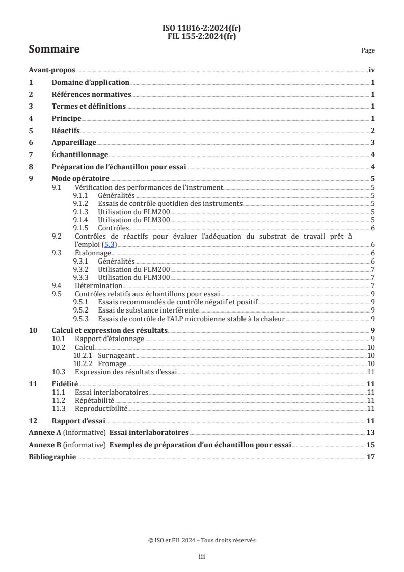 ISO 11816-2:2024 - Lait et produits laitiers — Détermination de l'activité de la phosphatase alcaline — Partie 2: Méthode fluorimétrique pour le fromage
Released:12. 01. 2024