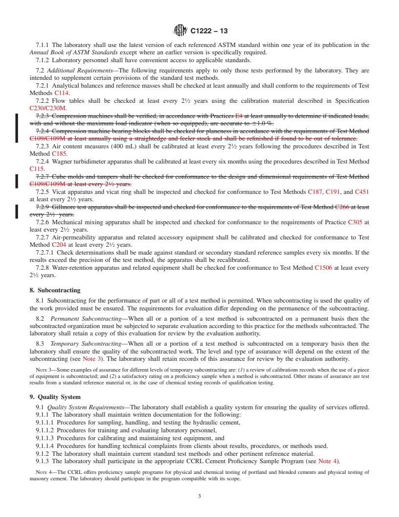 REDLINE ASTM C1222-13 - Standard Practice for  Evaluation of Laboratories Testing Hydraulic Cement