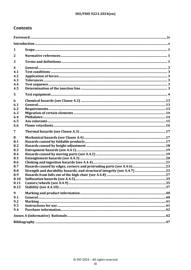 REDLINE ISO/FDIS 9221 - Furniture — Children's high chairs — Safety requirements and test methods
Released:23. 08. 2024