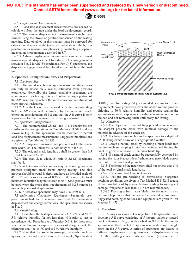 ASTM D6068-96 - Standard Test Method for Determining J-R Curves of Plastic Materials