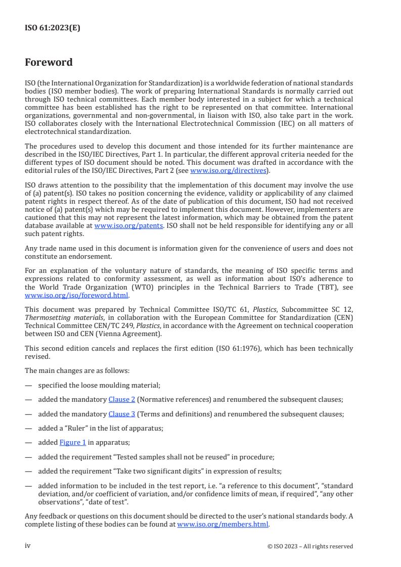 ISO 61:2023 ISO 61:2023 - Plastics — Determination of apparent density of moulding material that cannot be poured from a specified funnel
Released:19. 09. 2023 - Page 4 preview