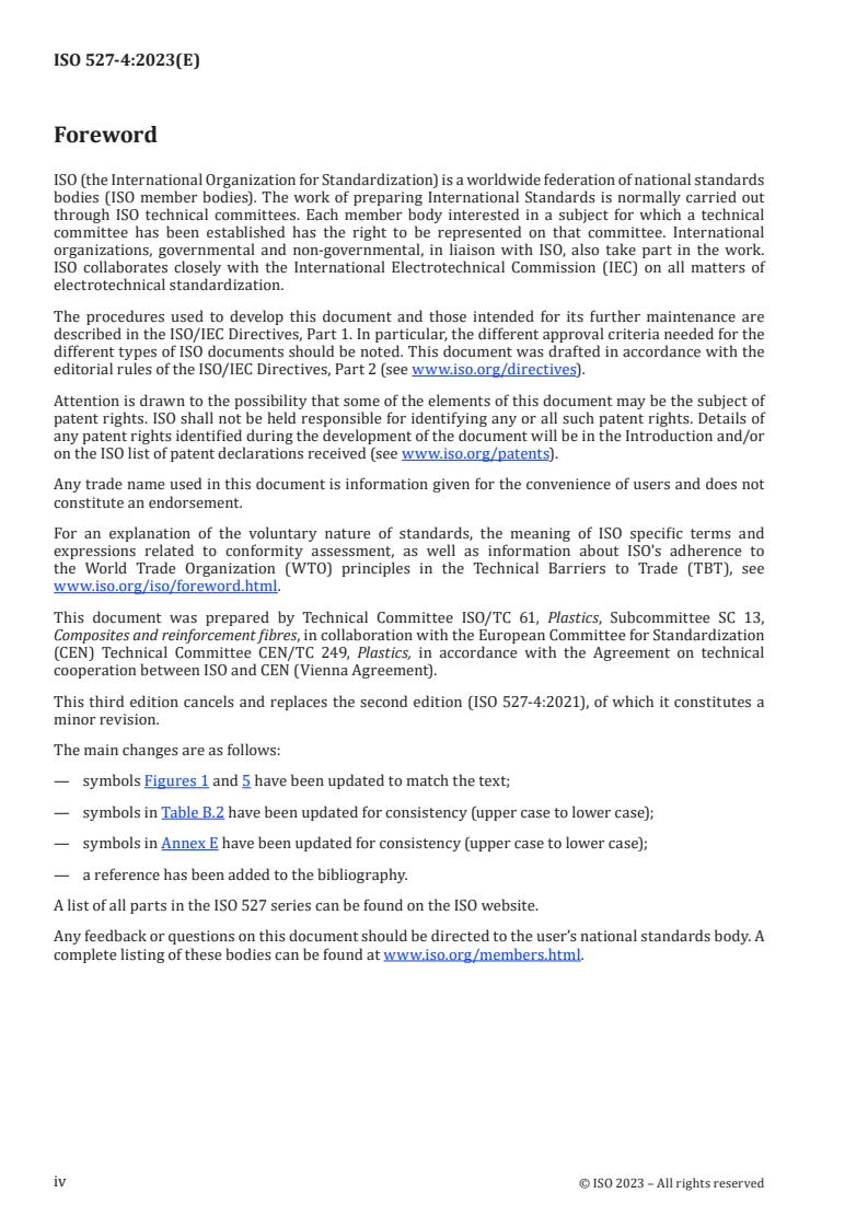 ISO 527-4:2023 ISO 527-4:2023 - Plastics — Determination of tensile properties — Part 4: Test conditions for isotropic and orthotropic fibre-reinforced plastic composites
Released:24. 03. 2023 - Page 4 preview