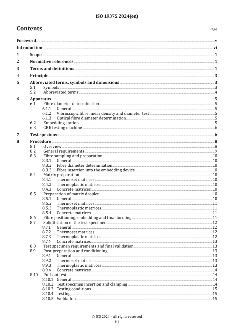 ISO 19375:2024 - Fibre-reinforced composites — Measurement of interfacial shear strength by means of a micromechanical single-fibre pull-out test
Released:11/11/2024