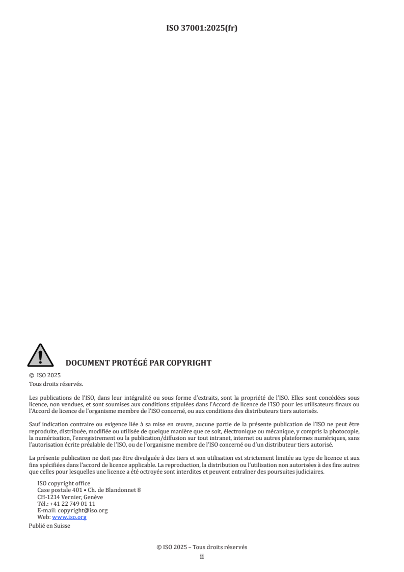 SIST ISO 37001:2025 ISO 37001:2025 - Systèmes de management anti-corruption — Exigences et recommandations de mise en œuvre
Released:13. 03. 2025 - Page 2 preview