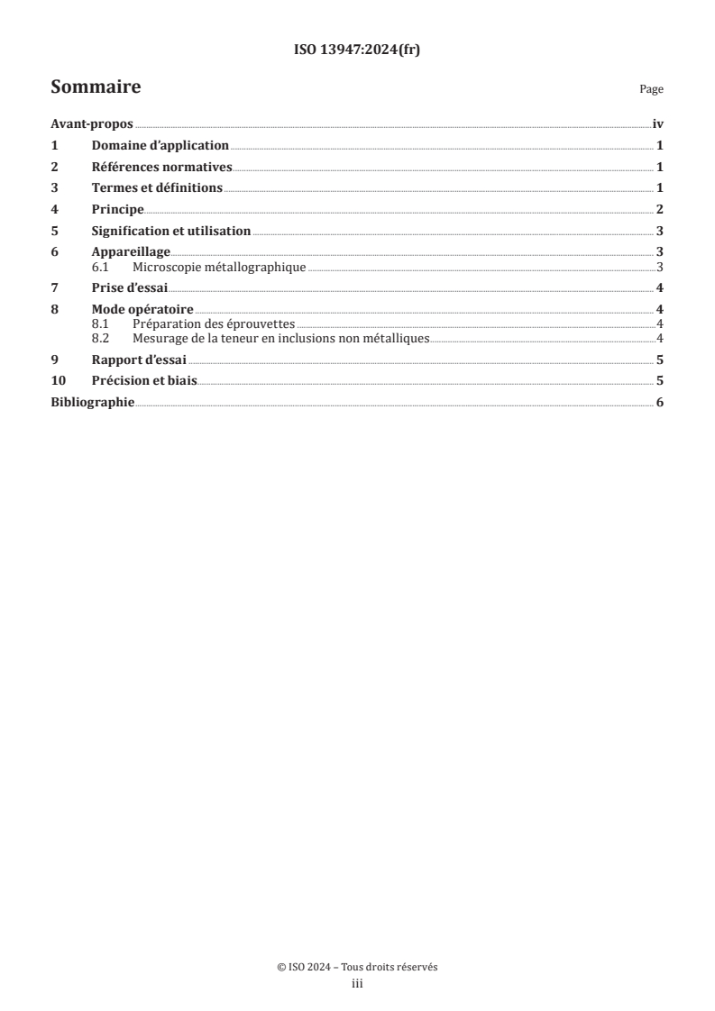 ISO 13947:2024 - Poudres métalliques — Méthode d’essai permettant de déterminer la teneur en inclusions non métalliques dans les poudres métalliques à l’aide d’une éprouvette frittée-forgée
Released:11/25/2024