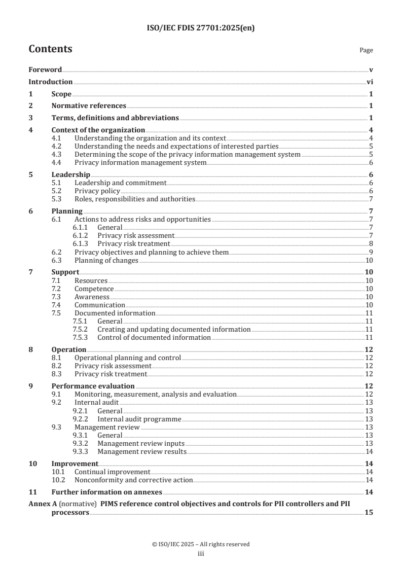 ISO/IEC FDIS 27701 - Information security, cybersecurity and privacy protection — Privacy information management systems — Requirements and guidance
Released:24. 04. 2025