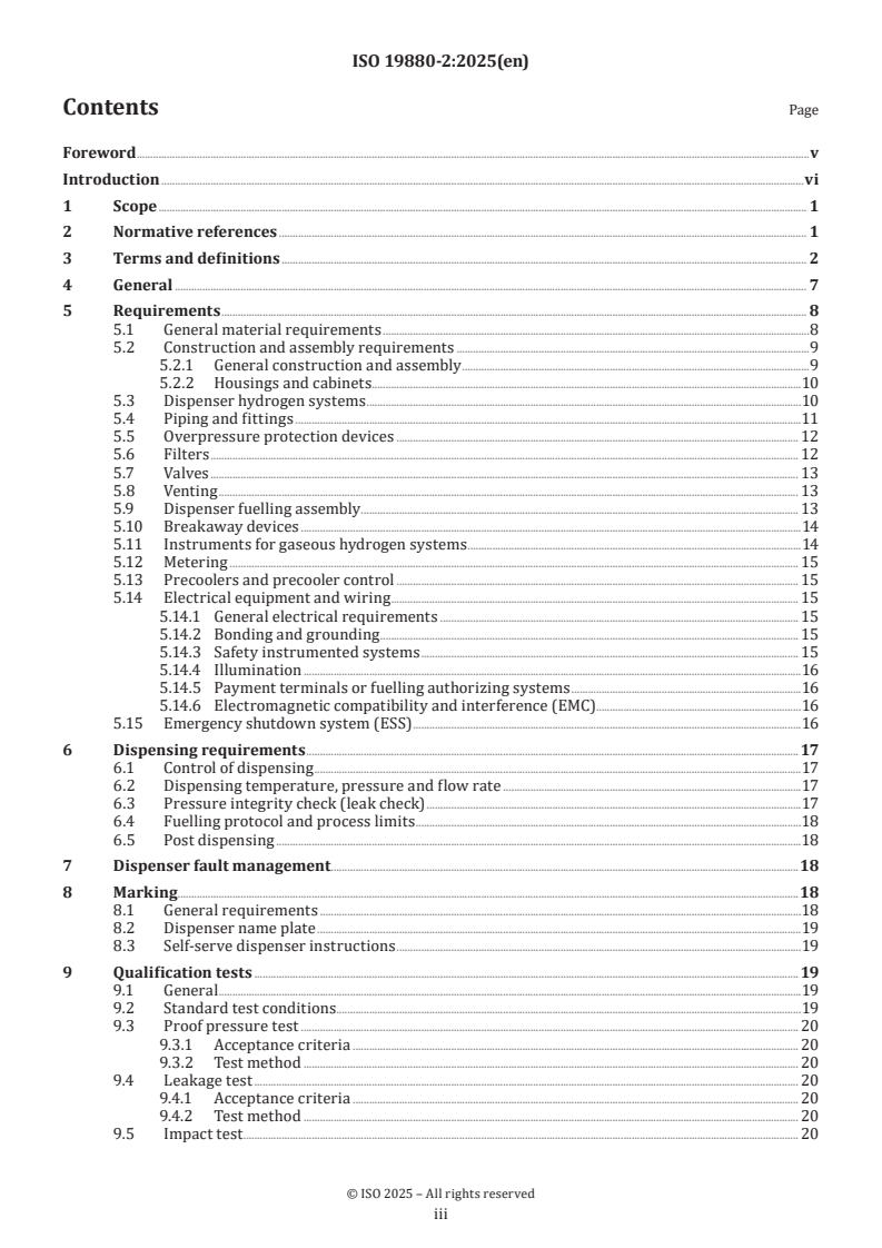 ISO 19880-2:2025 - Gaseous hydrogen — Fuelling stations — Part 2: Dispensers and dispensing systems
Released:3. 02. 2025