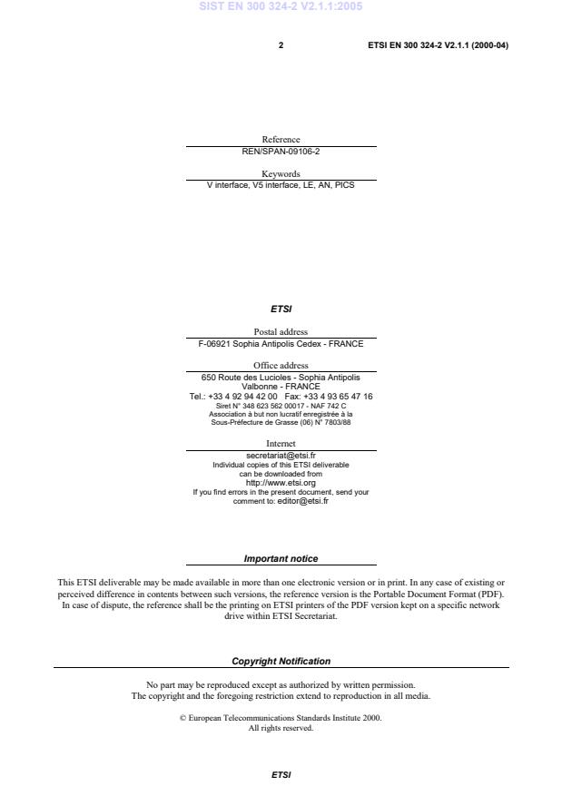 SIST EN 300 324-2 V2.1.1:2005 SIST EN 300 324-2 V2.1.1:2005 - Page 4 preview